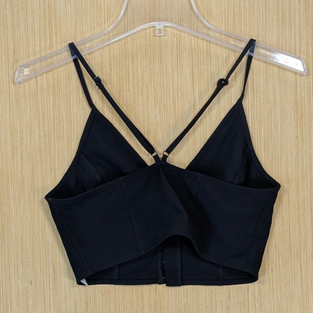 Intimately Free People Vest Of All Cami Black Hook Eye Corset Crop Top Medium - Picture 4 of 9